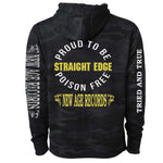 "Proud To Be Poison Free" New Age Straight Edge Dark Camo Hoodie